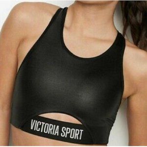 Victoria's Secret Racerback Sport Bra Metallic Black S